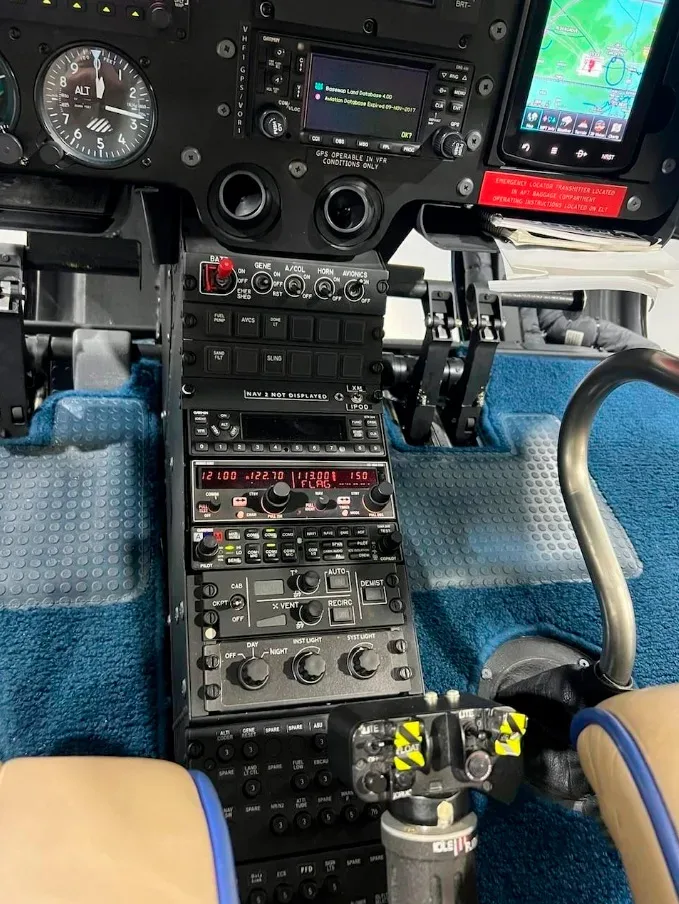Cockpit and instrument panel of a 2013 Eurocopter EC130T2.
