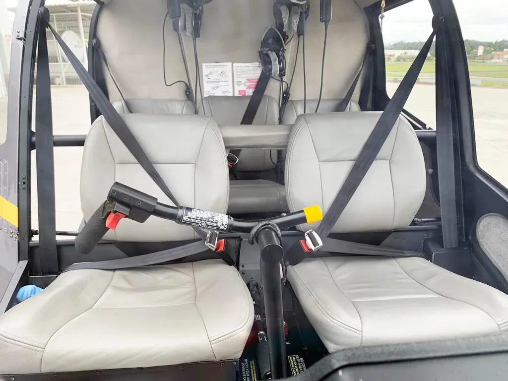 Cabin interior of a 2012 Robinson R66 Turbine.
