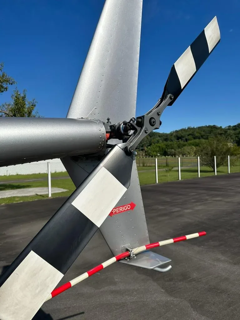 Exterior view of a 2012 Robinson R66 Turbine.
