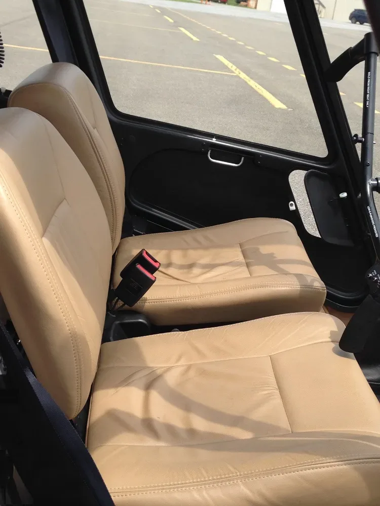 Cabin interior of a 2013 Robinson R66 Turbine.