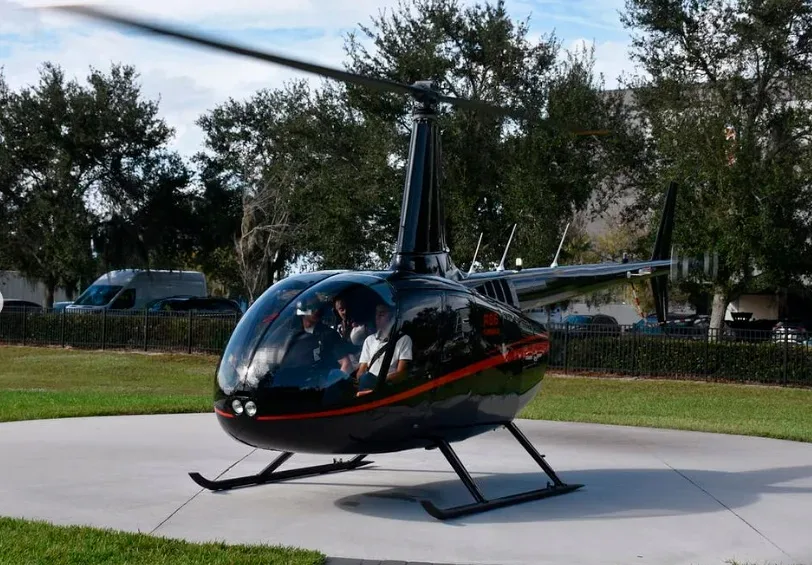 Exterior view of a 2021 Robinson R66 Turbine.