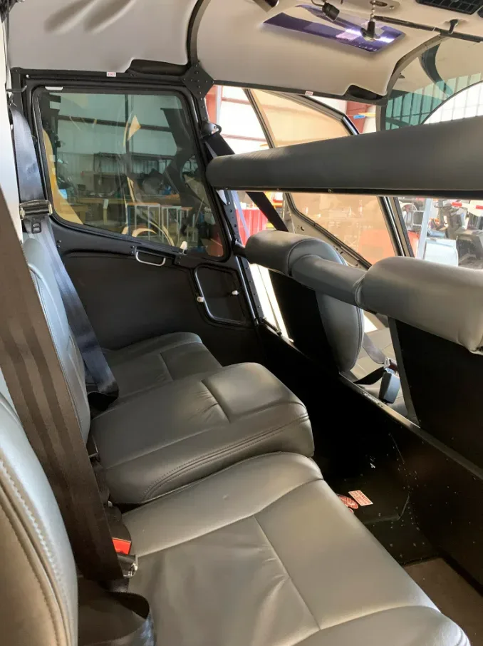 Cabin interior of a 2021 Robinson R66 Turbine.