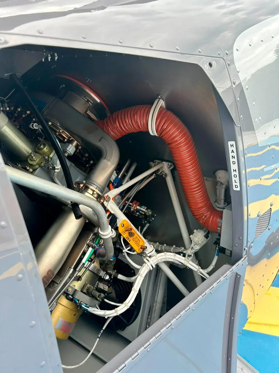 Engine detail of a 2022 Robinson R66 Turbine.