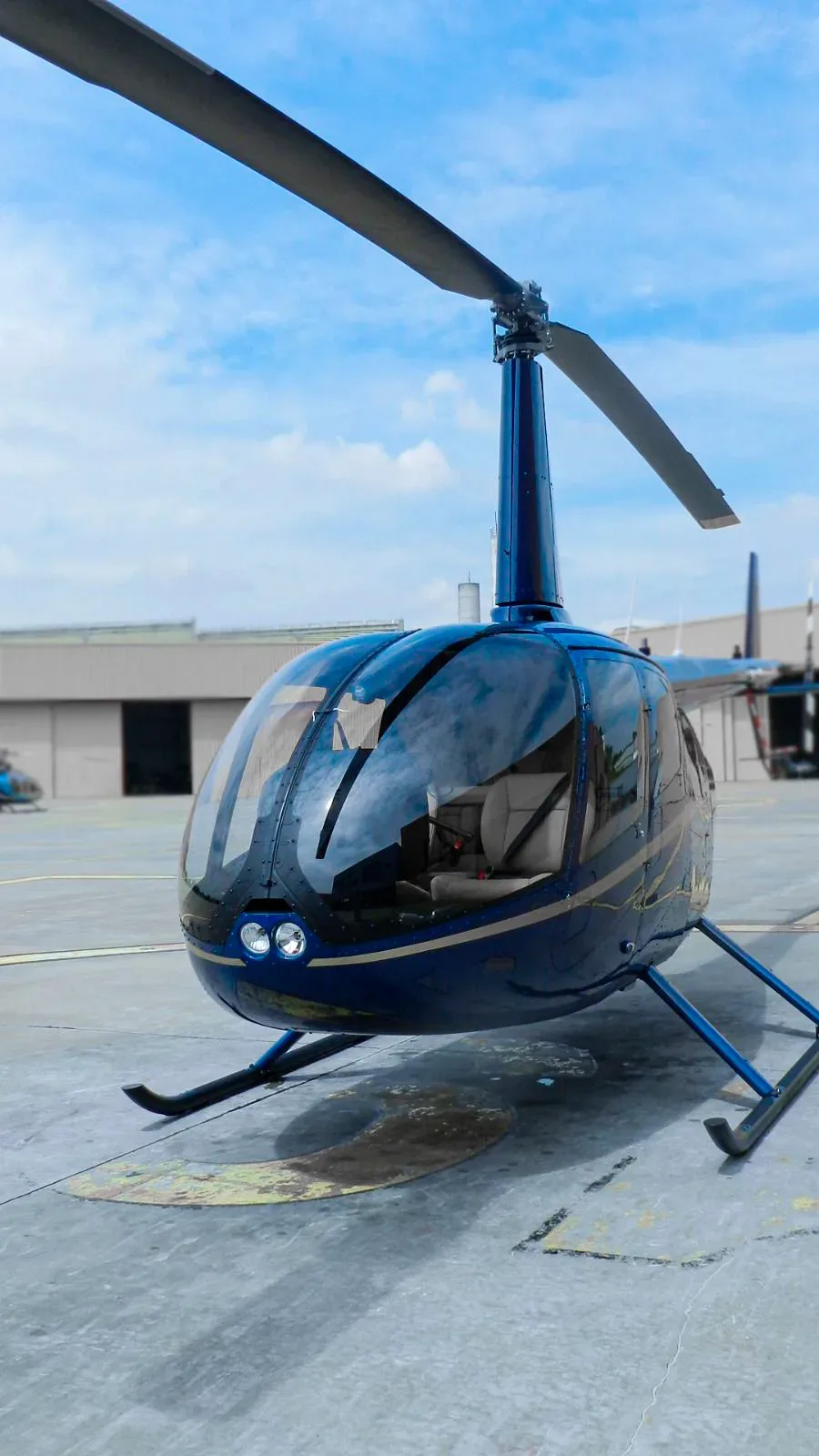 Exterior view of a 2023 Robinson R66 Turbine.