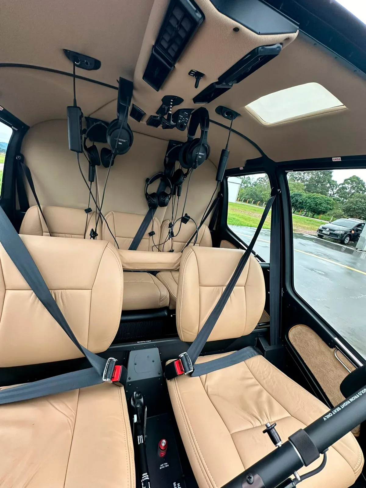 Cabin interior of a 2023 Robinson R66 Turbine.