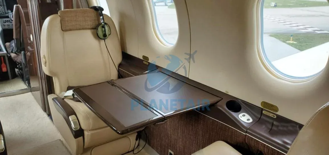 Cabin interior of a 2008 Pilatus PC-12 NG.