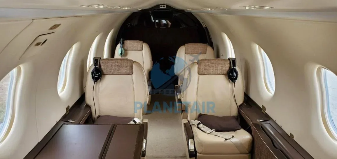 Cabin interior of a 2008 Pilatus PC-12 NG.