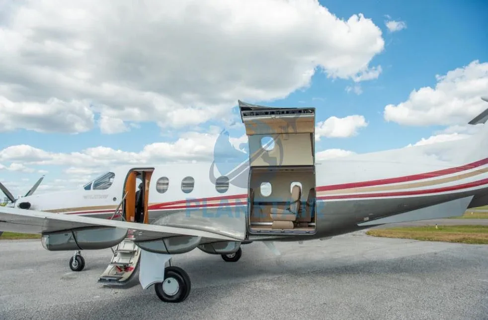 Exterior view of a 2008 Pilatus PC-12 NG.