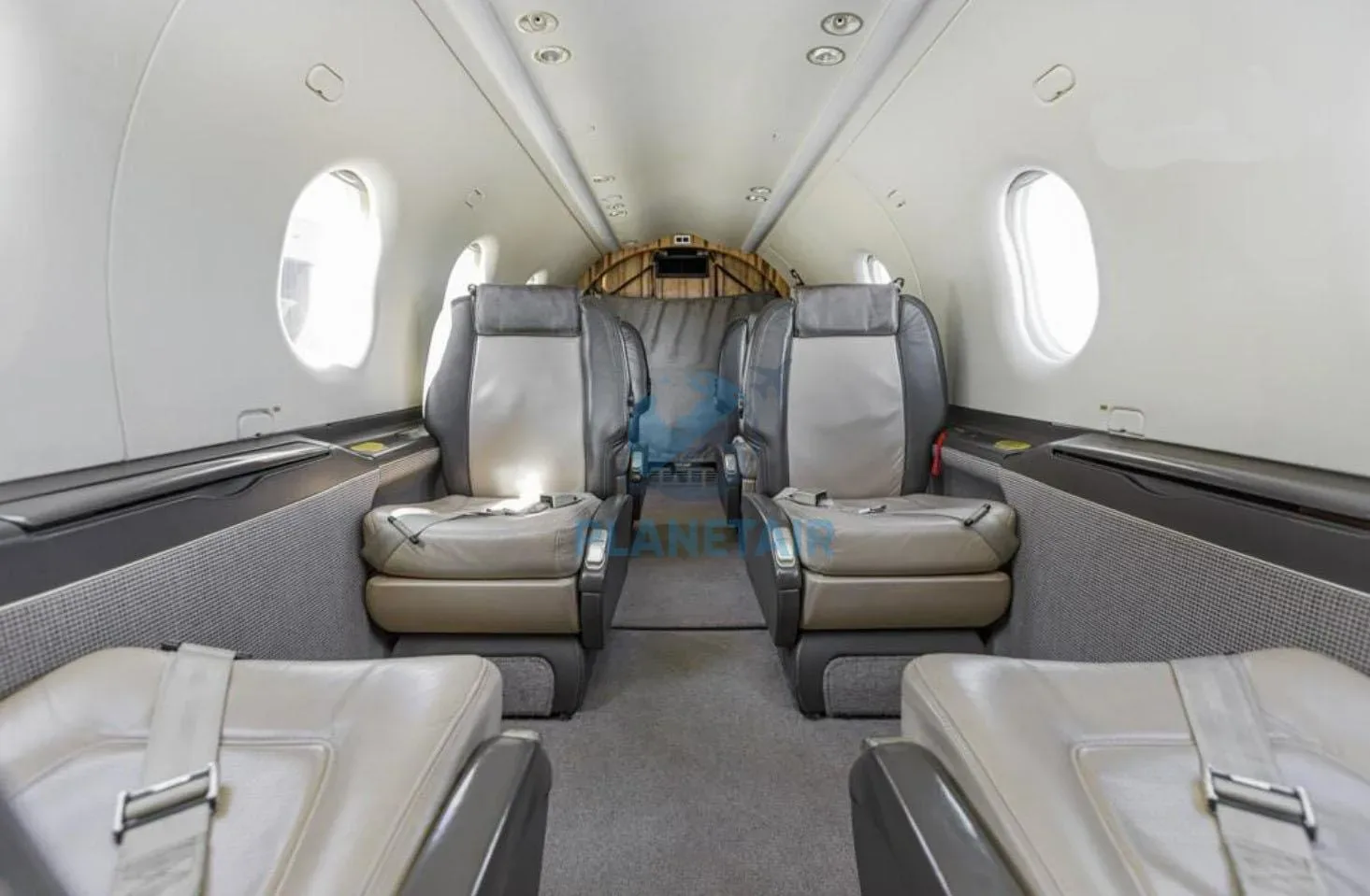 Cabin interior of a 2009 Pilatus PC-12 NG.