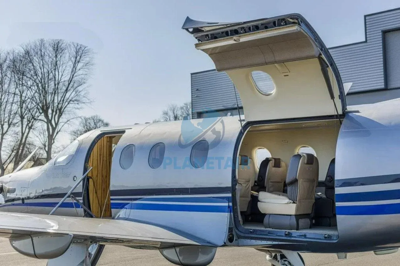 Exterior view of a 2009 Pilatus PC-12 NG.