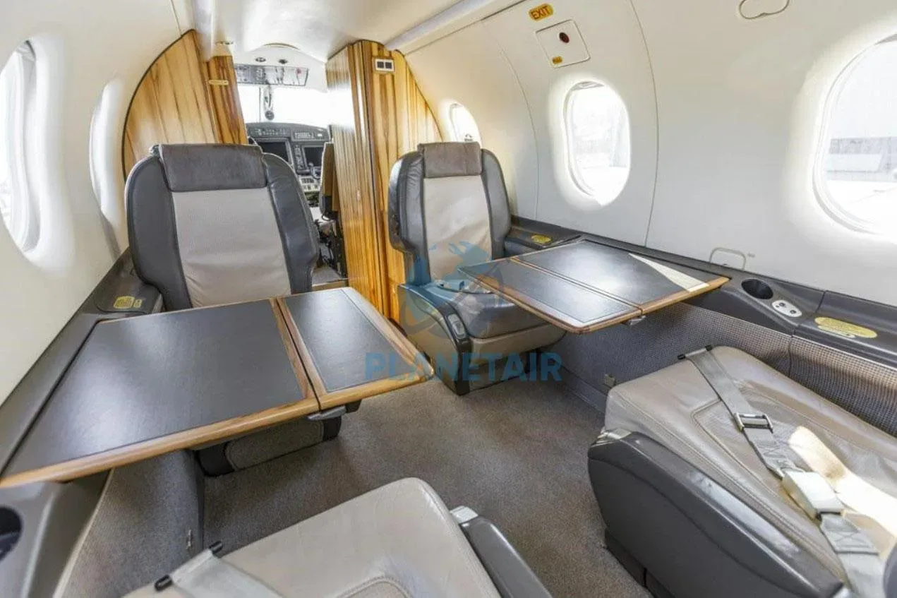 Cabin interior of a 2009 Pilatus PC-12 NG.