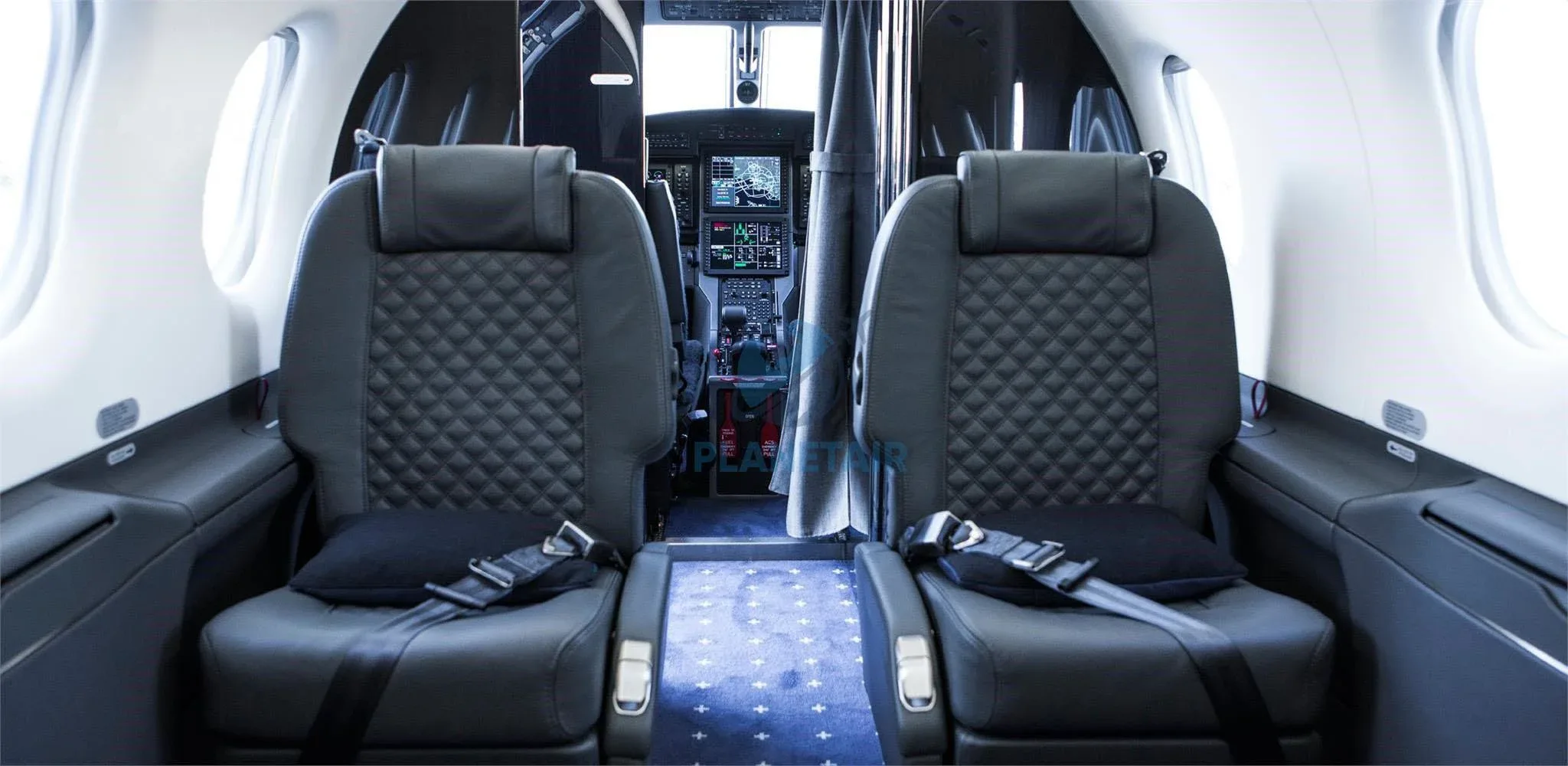 Cabin interior of a 2015 Pilatus PC-12 NG.