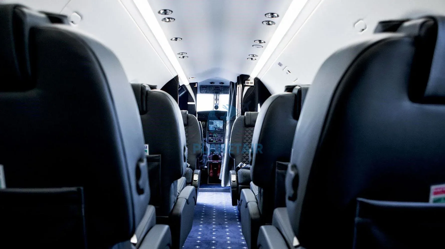 Cabin interior of a 2015 Pilatus PC-12 NG.