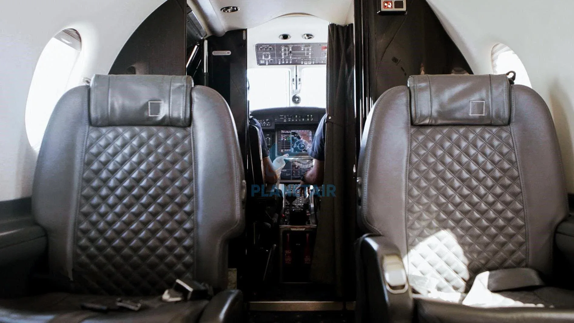 Cabin interior of a 2015 Pilatus PC-12 NG.