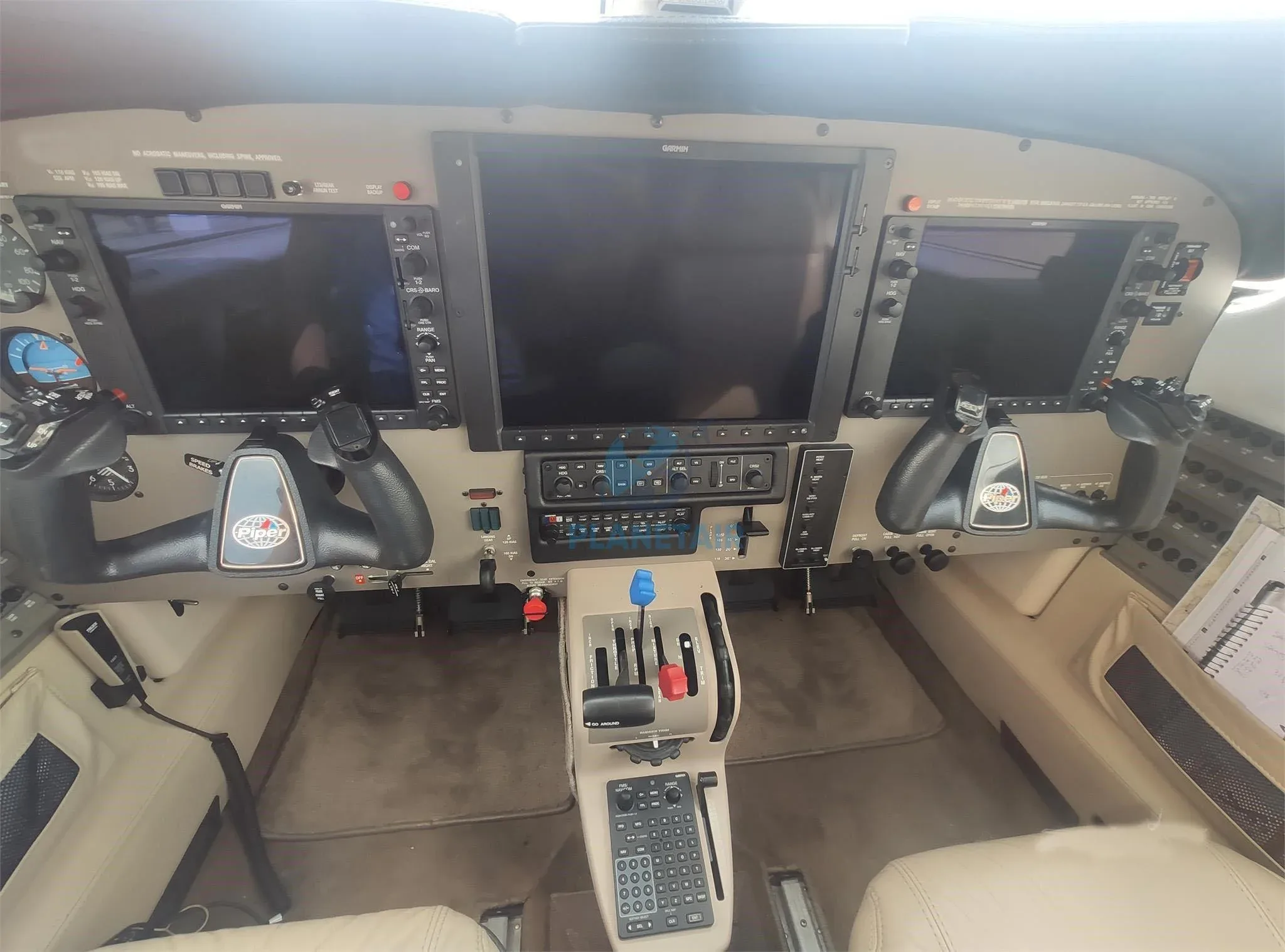 Cockpit and instrument panel of a 2012 Piper AIRCRAFT MATRIX PA-46R-350T.