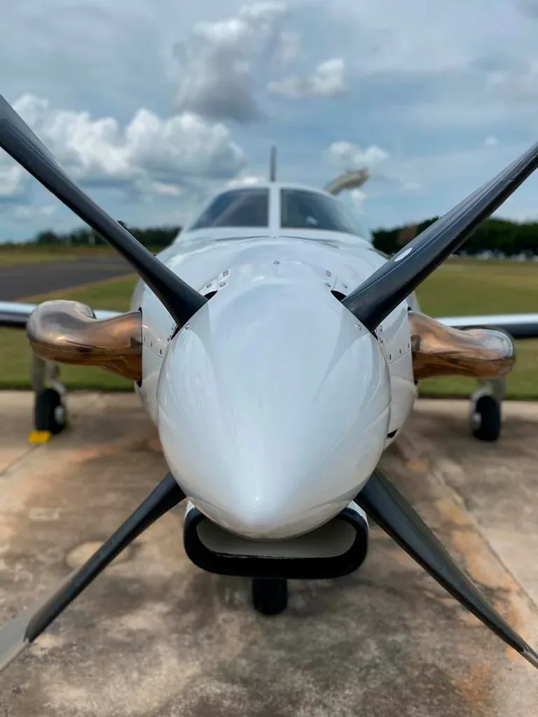 Exterior view of a 2008 Piper Jetprop.