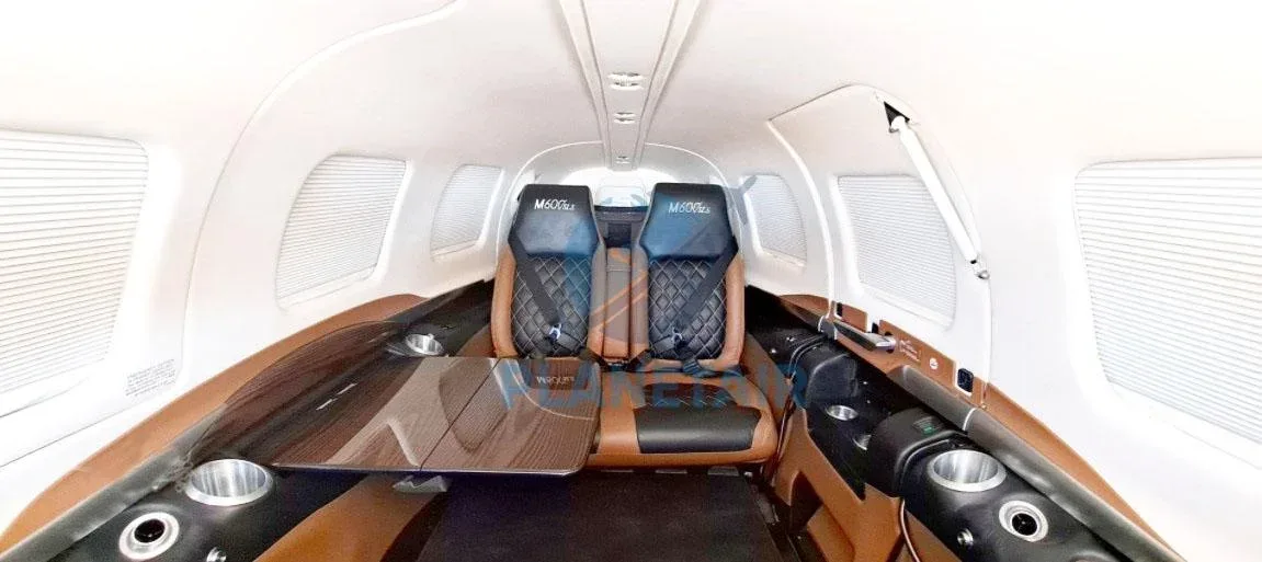 Cabin interior of a 2020 Piper MERIDIAN M600 SLS PA-46-600TP.