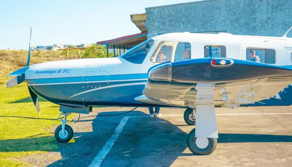 Exterior view of a 2003 Piper Saratoga II TC PA-32R-301T.