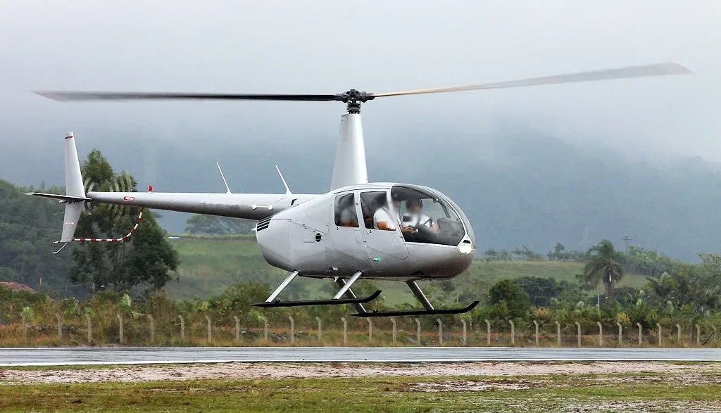Exterior view of a 2010 Robinson R44 Raven II.