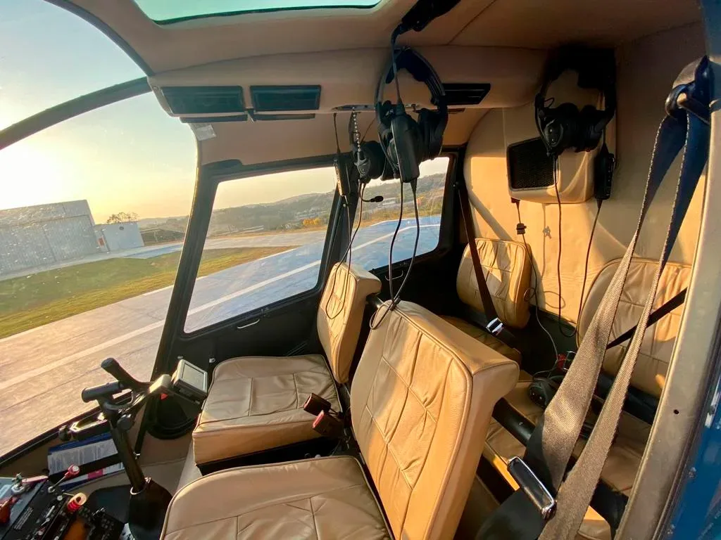 Cabin interior of a 2010 Robinson R44 Raven II.