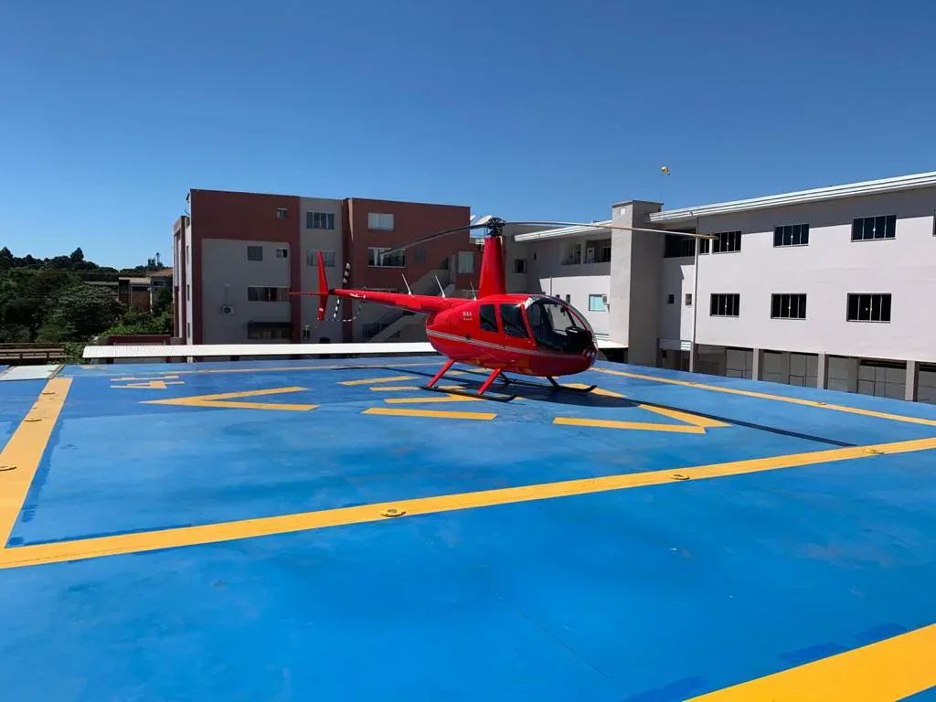 Exterior view of a 2011 Robinson R44 Raven II.