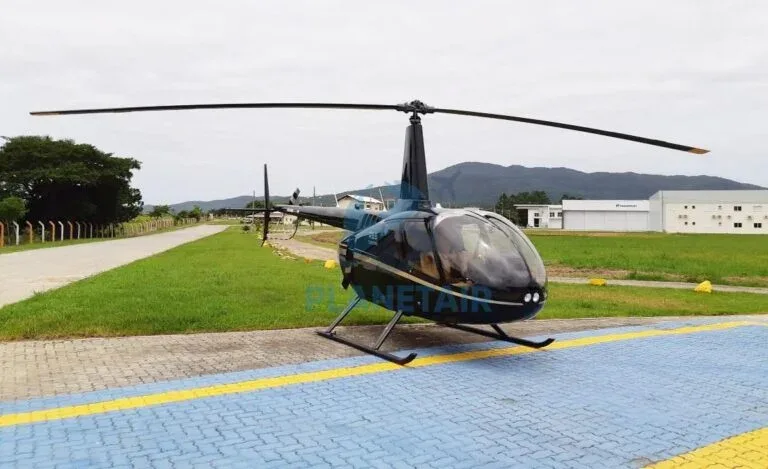 Exterior view of a 2014 Robinson R66 Turbine.