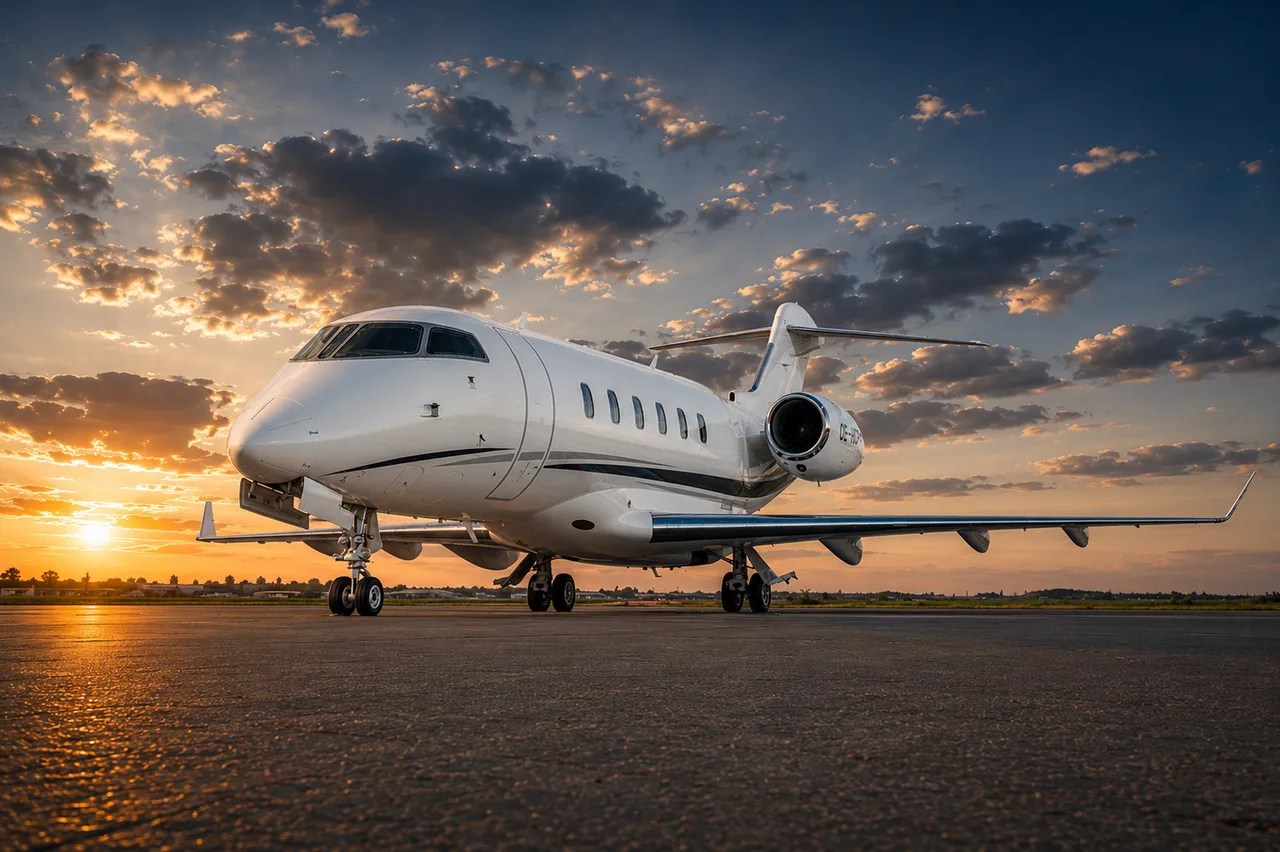 Exterior view of a 2010 Bombardier Challenger 300 (2010), OE-HCA.