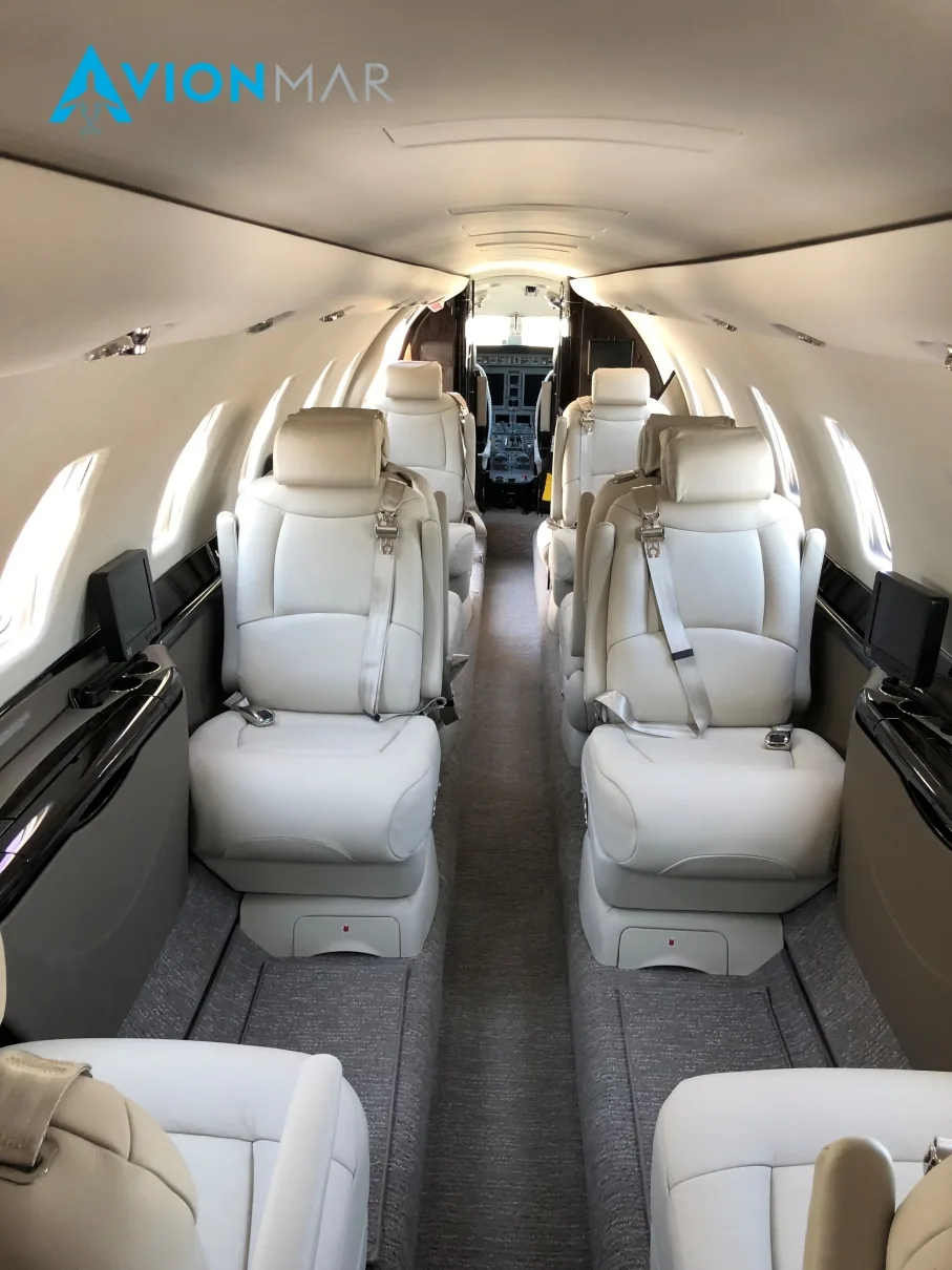 Cabin interior of a 2012 Cessna Citation Sovereign (2012).