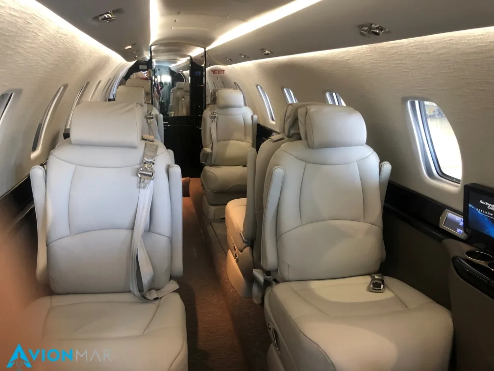 Cabin interior of a 2012 Cessna Citation Sovereign (2012).