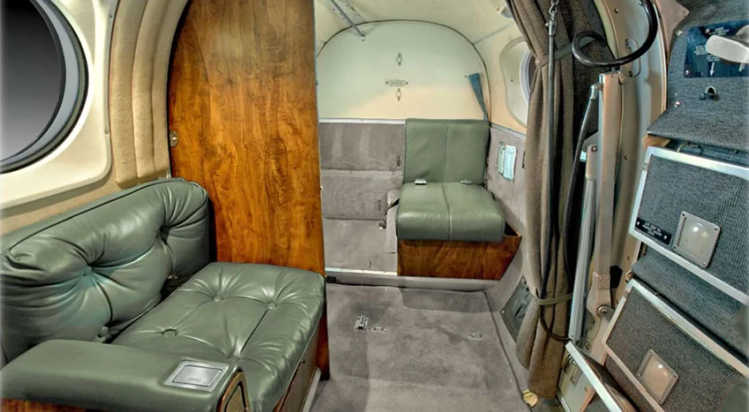 Cabin interior of a 1985 Beechcraft KING AIR C90A.