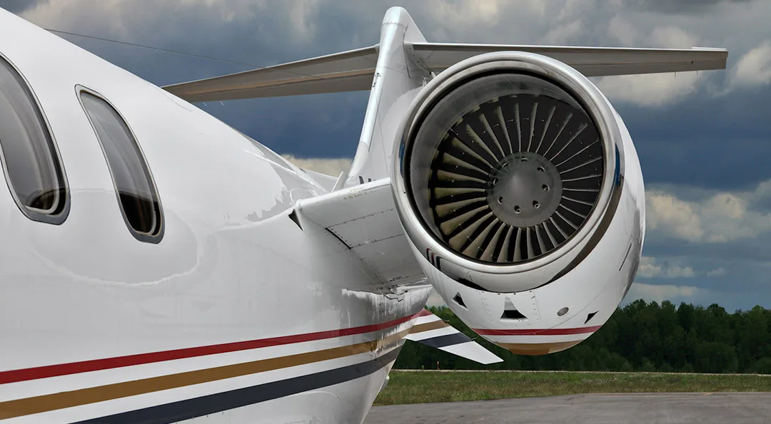 Engine detail of a 2000 Bombardier LEARJET 45.