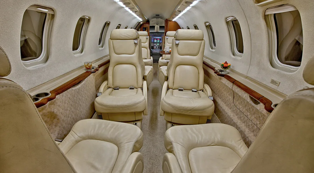 Cabin interior of a 2000 Bombardier LEARJET 45.