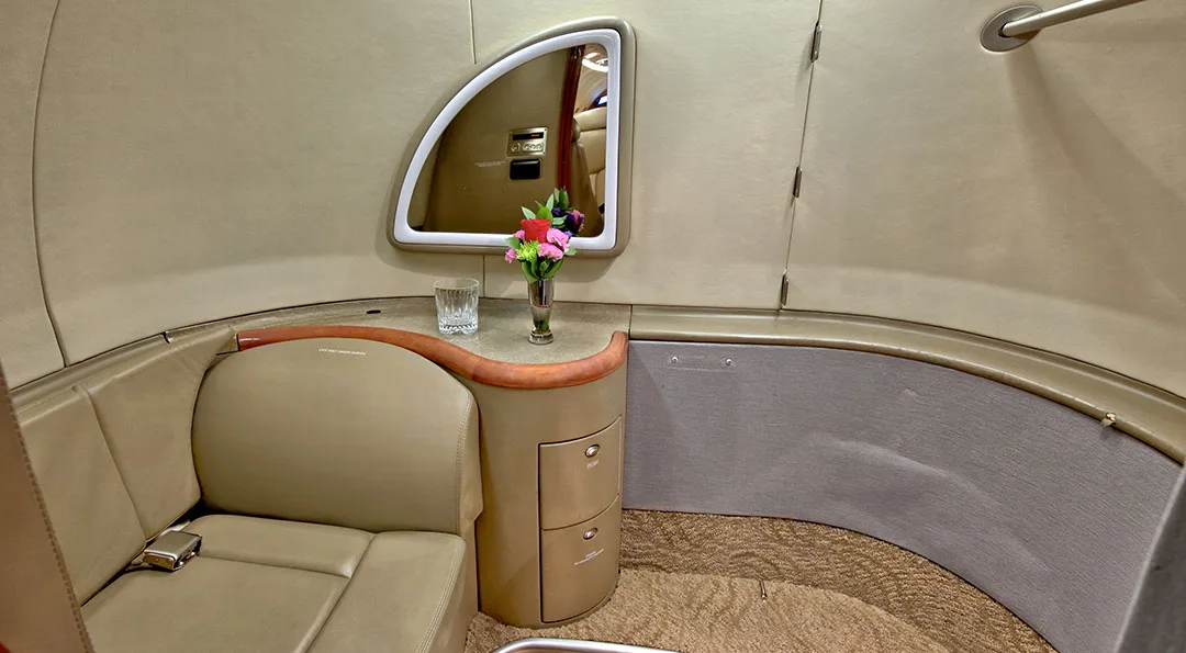 Cabin interior of a 2000 Learjet 45.