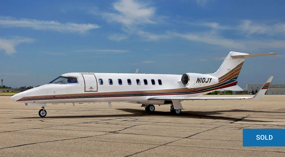 Exterior view of a 2000 Learjet 45.