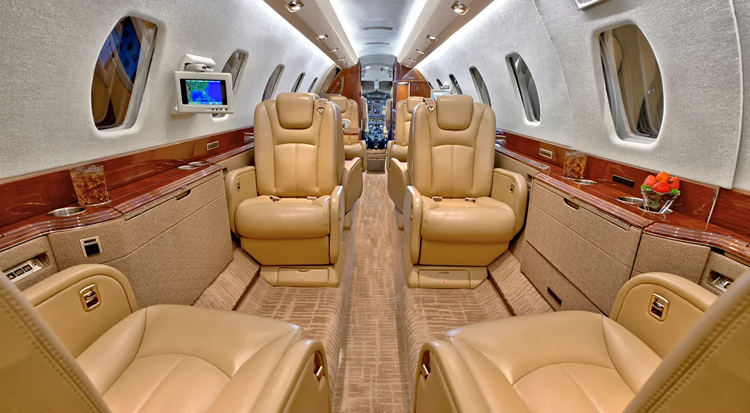Cabin interior of a 2001 Cessna CITATION X.