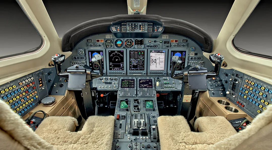 Cockpit and instrument panel of a 2001 Cessna CITATION X.