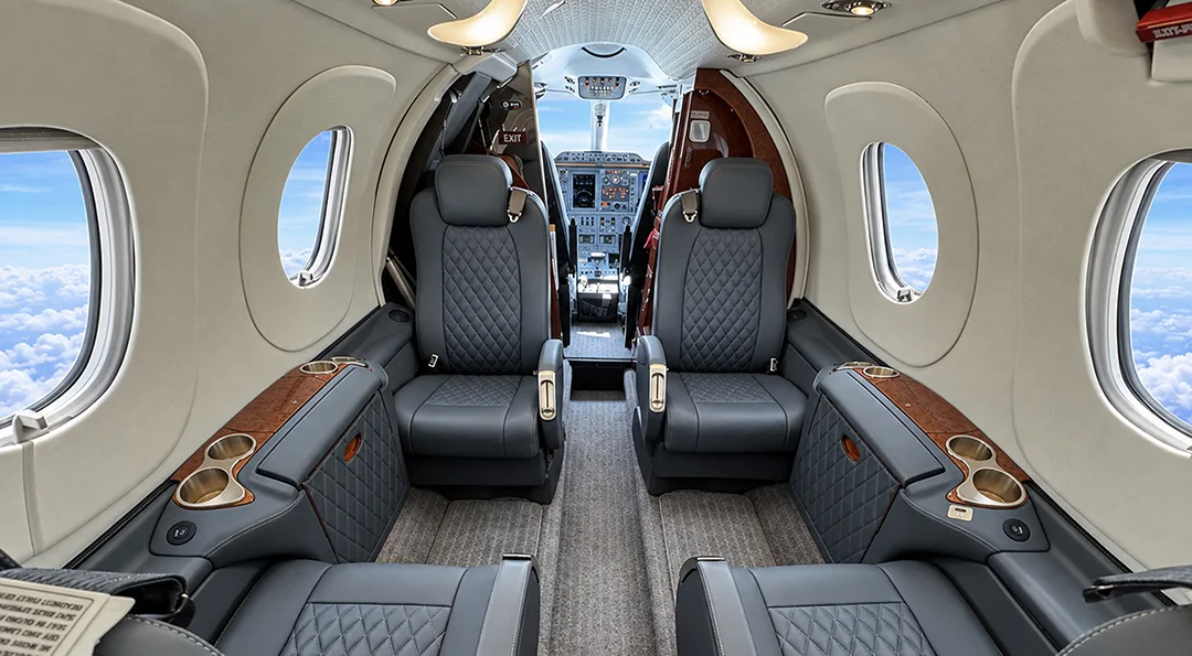 Cabin interior of a 2003 Beechcraft PREMIER I.