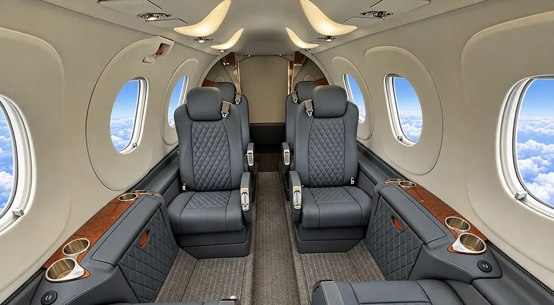 Cabin interior of a 2003 Beechcraft PREMIER I.