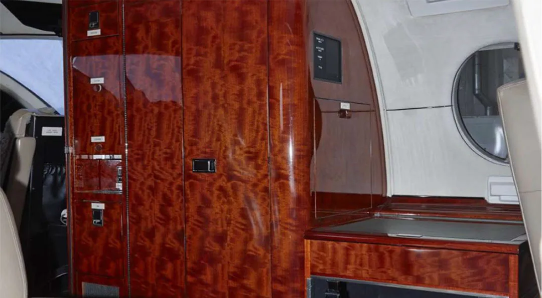 Cabin interior of a 2004 Hawker 400XP.