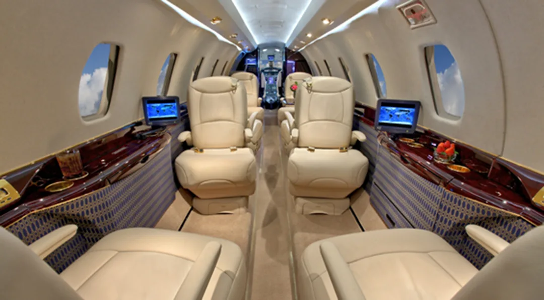 Cabin interior of a 2006 Cessna CITATION X.