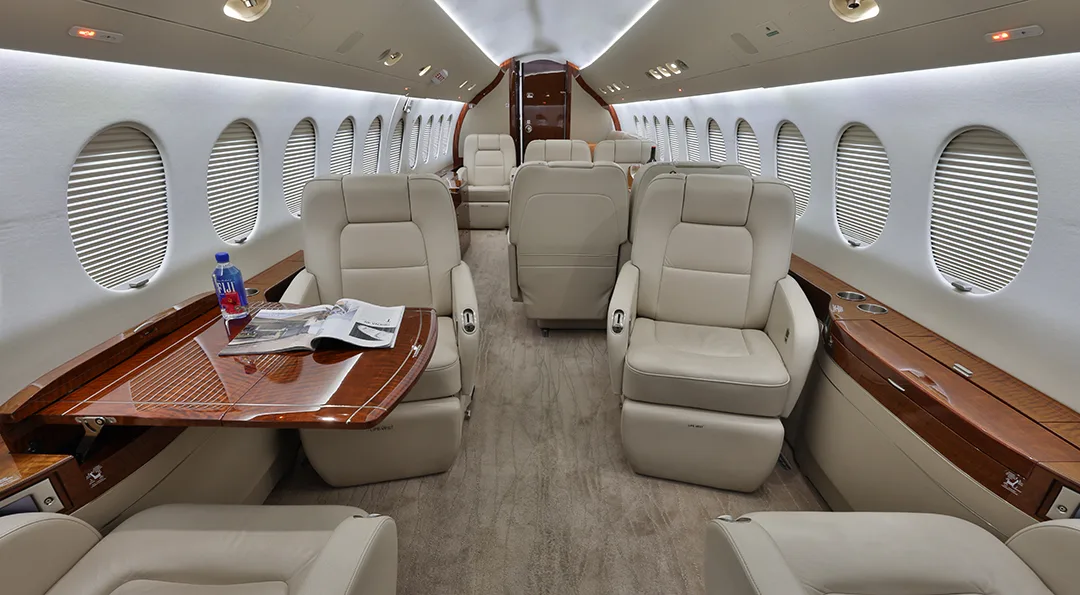Cabin interior of a 2006 Dassault FALCON 900EX EASy II.