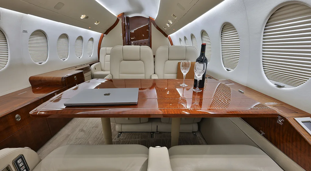 Cabin interior of a 2006 Dassault FALCON 900EX EASy II.