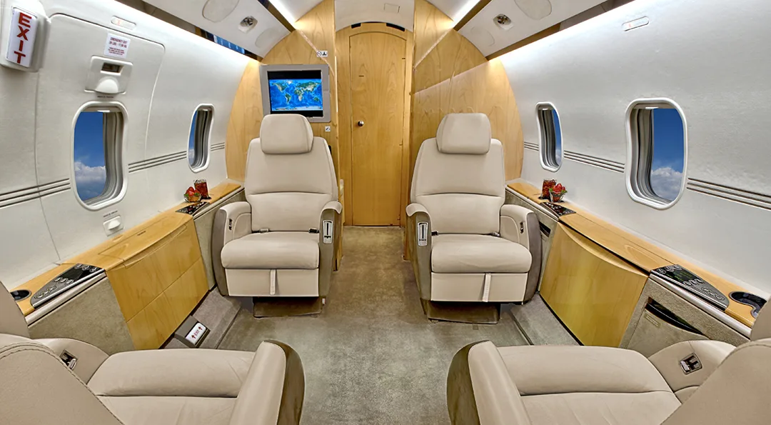 Cabin interior of a 2007 Bombardier CHALLENGER 300.