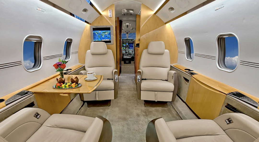 Cabin interior of a 2007 Bombardier CHALLENGER 300.
