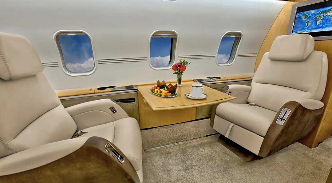 Cabin interior of a 2007 Bombardier CHALLENGER 300.