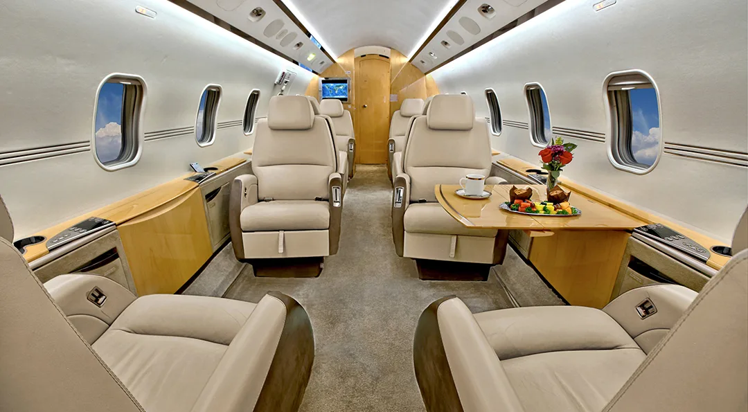 Cabin interior of a 2007 Bombardier CHALLENGER 300.