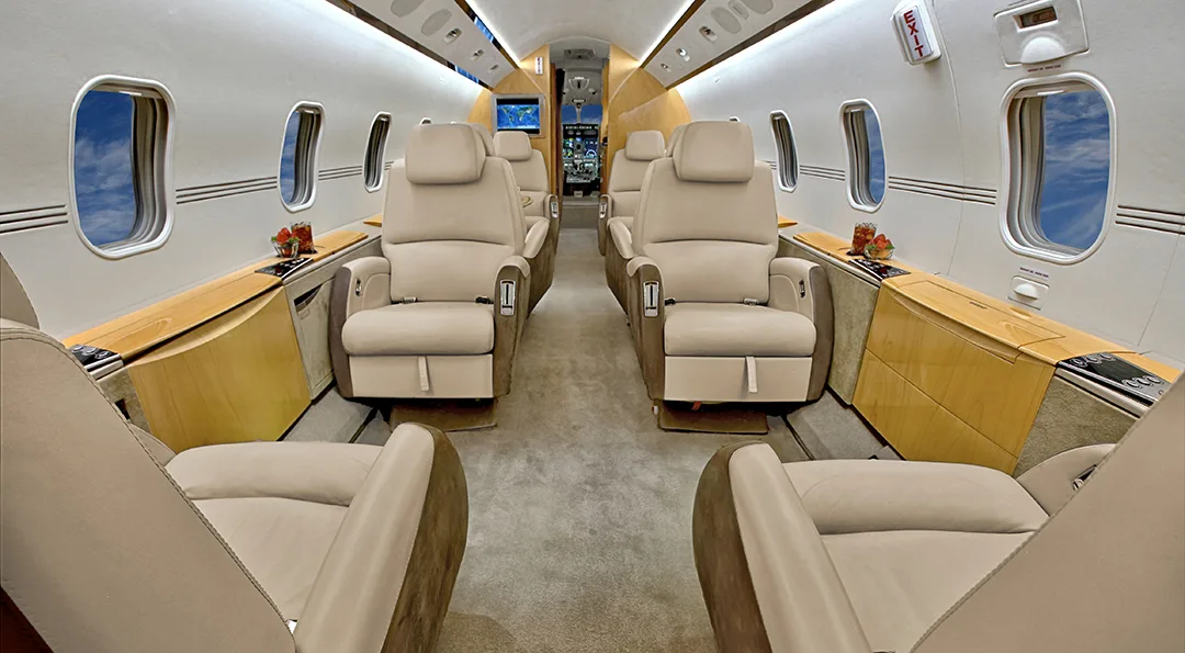 Cabin interior of a 2007 Bombardier CHALLENGER 300.