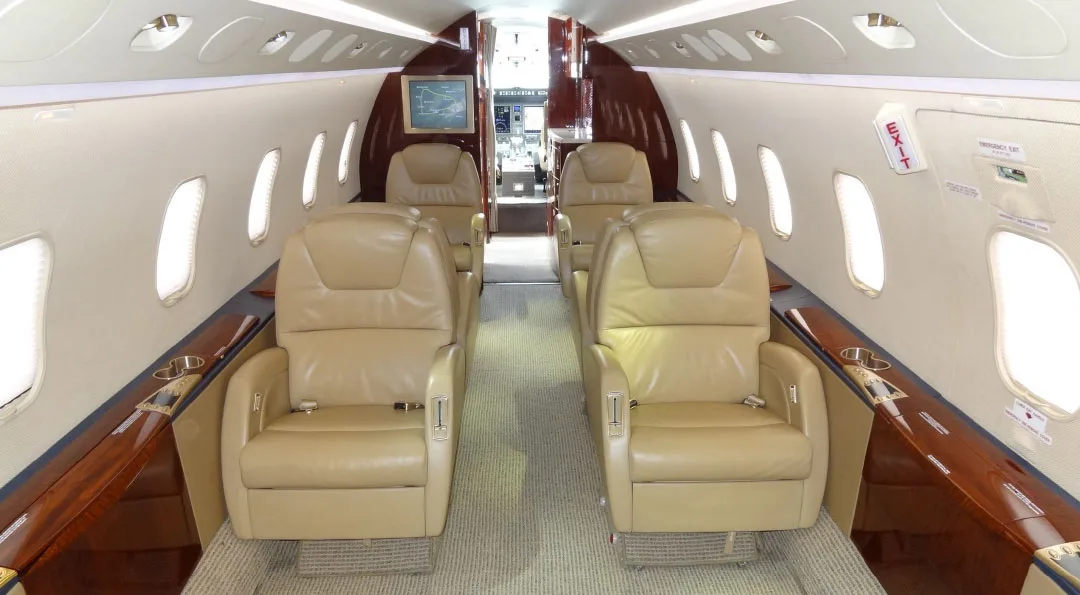 Cabin interior of a 2007 Bombardier CHALLENGER 300.