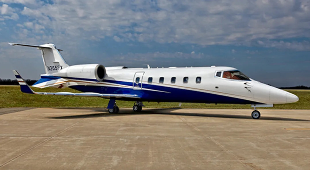 Exterior view of a 2008 Bombardier LEARJET 60XR.