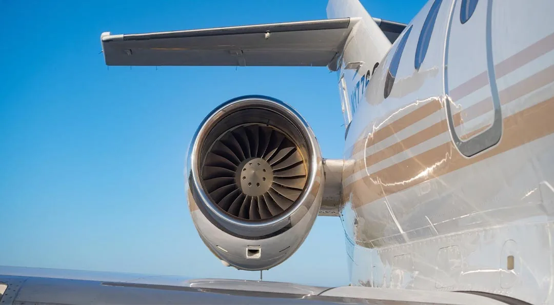 Engine detail of a 2008 Hawker 900XP.